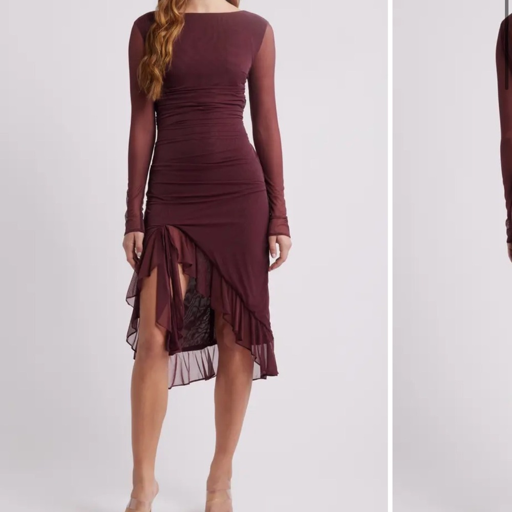 Mistress Rocks Ruffle Long Sleeve Cocktail Dress